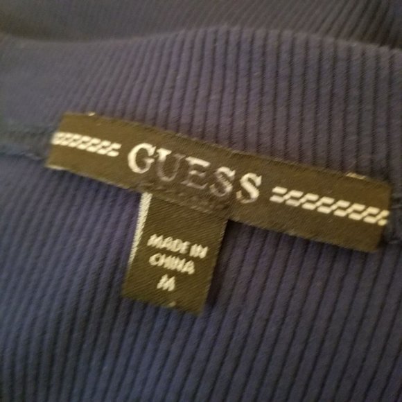 Guess M NWT Slim Midi Dress Boat Neck SECRET BLUE IRENE Knit - Picture 7 of 11